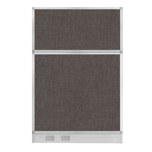 Hush Panel Configurable Cubicle Partition 4' x 6' Mocha Fabric W/ Cable Channel